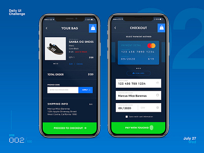 Checkout - Daily UI Day 002 002 challenge checkout dailyui interface ios mobile ui