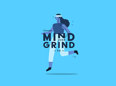 Mind over Grind 5k - 2 5k character charity fitness illustration run runner