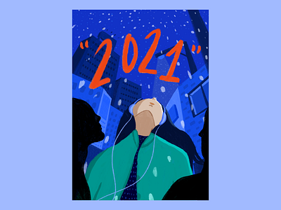 2021 2021 christmas city holiday card holidays illustration procreate winter illustration