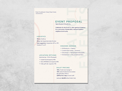 Salut Events Proposal