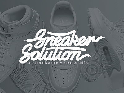 SneakerSolution branding lettering logo sneakerhead vector