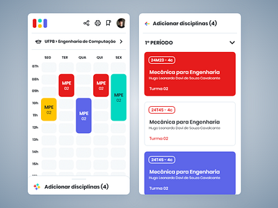 MeuHorario - Course Schedule Planner (Mobile)