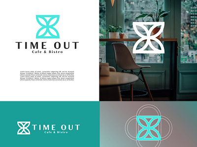 time out cafe logo concept