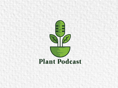 Plant Podcast branding design green illustration logo logo design logo designer logodesign logotype nature plant podcast vector