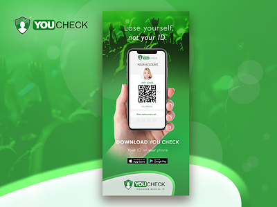 YouCheck Banner app banner brand branding design id london marketing collateral photoshop print promotion promotional material roller banner security security app