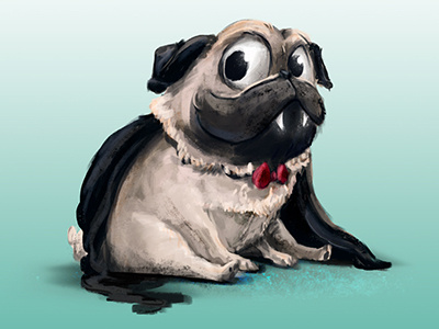 Oliver the Vampug! digitalart illustration kidsillustration pug