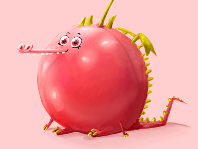 Cherry Dragon digitalart dragon illustration kidlit kidlitart kidsillustration