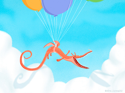 Balloons! digitalart dragon illustration kidlit kidlitart kidsillustration