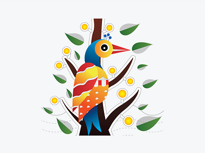 Mithila Style Bird