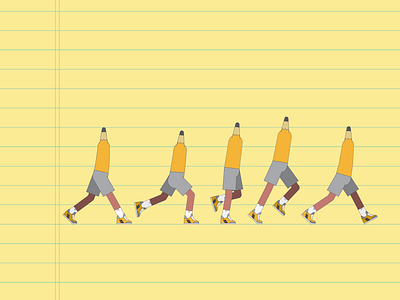 Walking Pencil character illustration