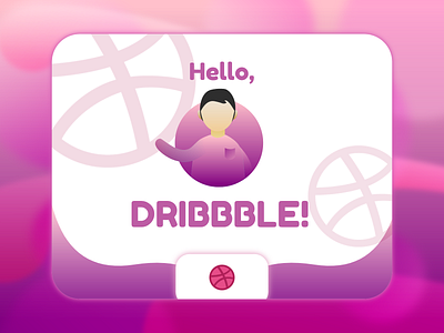 Hello,Dribbble... color debut design gradient icon illustration illustrator indonesian logo mix player shot ui ux vector