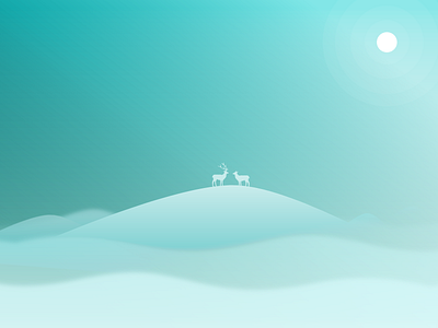 The Highest Peak blue color deer design gradient illustration illustrator mountain peak sun