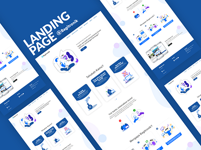 Landing Page - Bagitronik blue branding color design gradient illustration landing page ui vector web web design