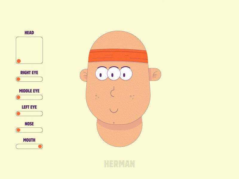 Herman Face Rig animation design illustration motion motion design motiondesign motiongraphics vector