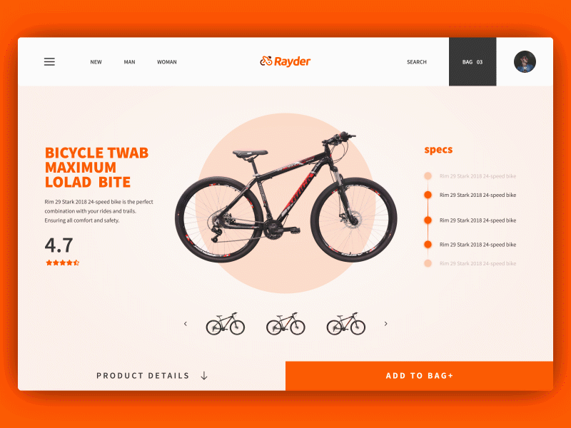 Rayder - E-commerce Shop (DailyUI #012)