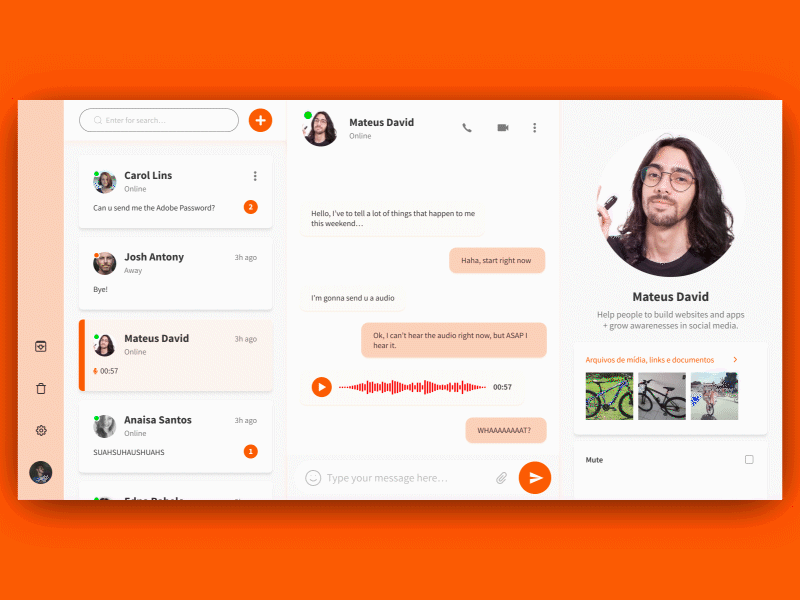 Rayder - Direct Messaging (DailyUI #013) chat dailyui design direct messaging motion ui