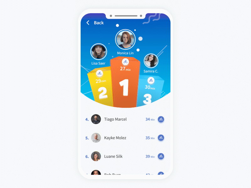 Leaderboard (DailyUI #019) after effect animation camera daily ui dailyui design leaderboard motion motion design motiondesign motiongraphics ui ux