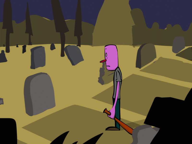 ¡Golpea! 2d 2danimation animation animation 2d cemetery charachterdesign diego farao diegofarao farao hit zombie