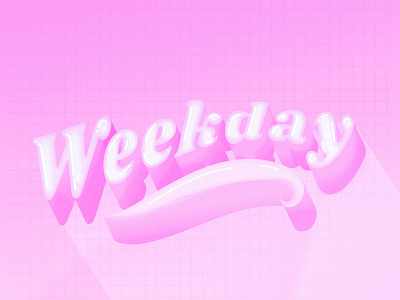 Weekday Type Play 1970s branding design font gradient logo logo design pink shiny type type vector
