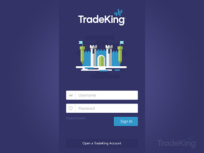 TradeKing Login Concept app flat login ui