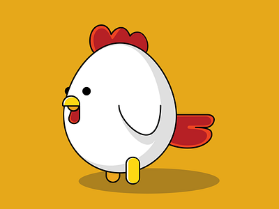 cute chicken design dribbble flat illustrator ui web