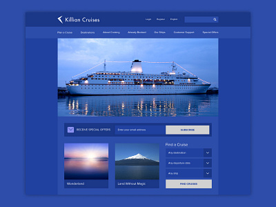 Killian Cruises Web Design blue cruise cruise ship design home page web design website