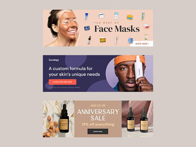 Skincare Banner Ads ad design ads advertisement banner ads banners clean display ads facebook ad figma skin skincare