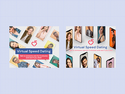 Virtual Speed Dating Ads ads ads design advertisement banner ads dating display ads facebook ad figma online social media ads speed virtual