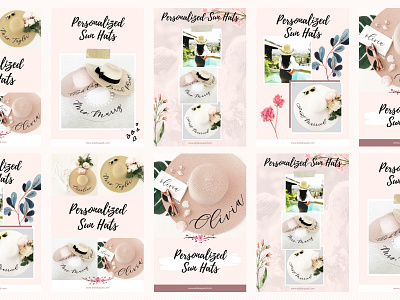 Pinterest Templates for Canva accessories canva dreamy feminine girly hats pinterest social media ads social media templates