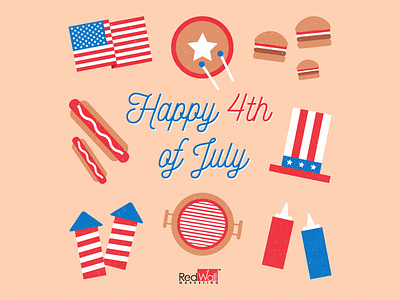 Happy 4th of July 4th of july america blue design graphic design icons illustration independence day july 4th red usa