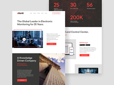 Electric Monitoring Website Design electric monitoring home page red safety security ui ui design web design website website design