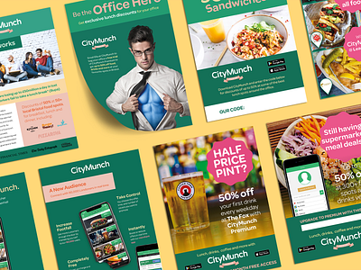 Marketing Materials bristol brochure colorful flyer food food app graphic design green london manchester marketing materials poster print