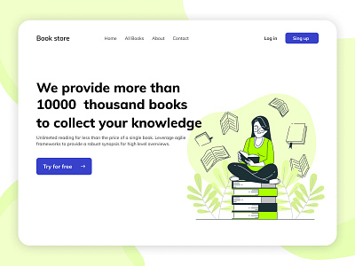 Day 003-Landing Page book store challenge colors dailyui design desktop illustraion landing landing page reading ui ux website