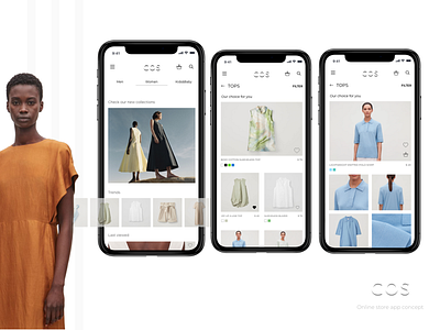 COS online store concept app app design catalogue clothes concept cos ecommerce fashion men minimal redesign shop store women