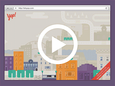 Letsyep.com animated animation app characters city fun html5 scroll site urban vector web webdesign