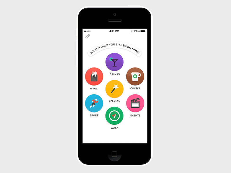 Yep! From choosing activity to searching for people app flat interaction ios minimalistic radar simple social ui ux