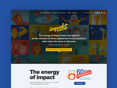 Impakt Homepage blue design homepage illustration landing vibrant