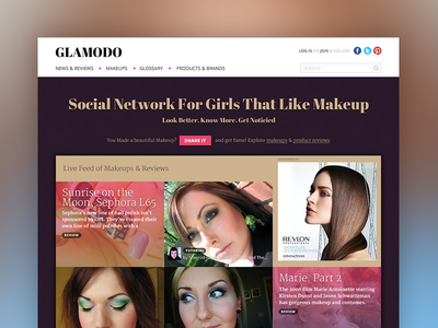 Glamodo Landing beauty landing makeup web