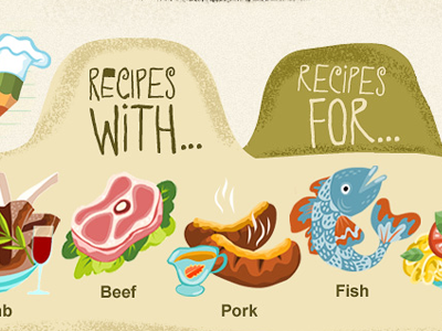 Tabs food illustration tabs