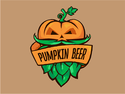 Pumpkin beer art beer emblem logo