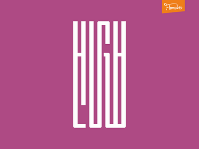 High Low design gradient high logo low