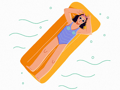 Pool Party 2d character character design chill clean clothes design digital fashion femine friday illustration pool simple summer swimming vector vera dementchouk water woman