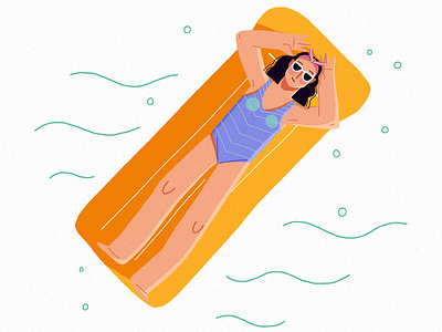 Pool Party 2d character character design chill clean clothes design digital fashion femine friday illustration pool simple summer swimming vector vera dementchouk water woman