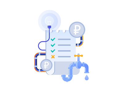 Icon for the application of the Housing services app application check checklist city colorful communication creative design flat flat design house icon illustration light light bulb list modern money water