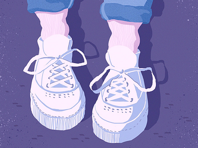 White Sneakers digital art illustration purple shoes sketch sneakers white