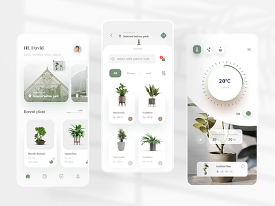 Remote Planting App Exploration 360 app app design application application design camera clean control detail page faldi ios iot minimal mobile plant remote control smarthome technology ui ux