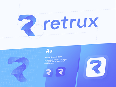 Retrux - Logo Design app app icon clean combination mark design design studio digital agency graphic design icon identity identity branding identitydesign logo logo construction logo design mobile studio symbol typography vector