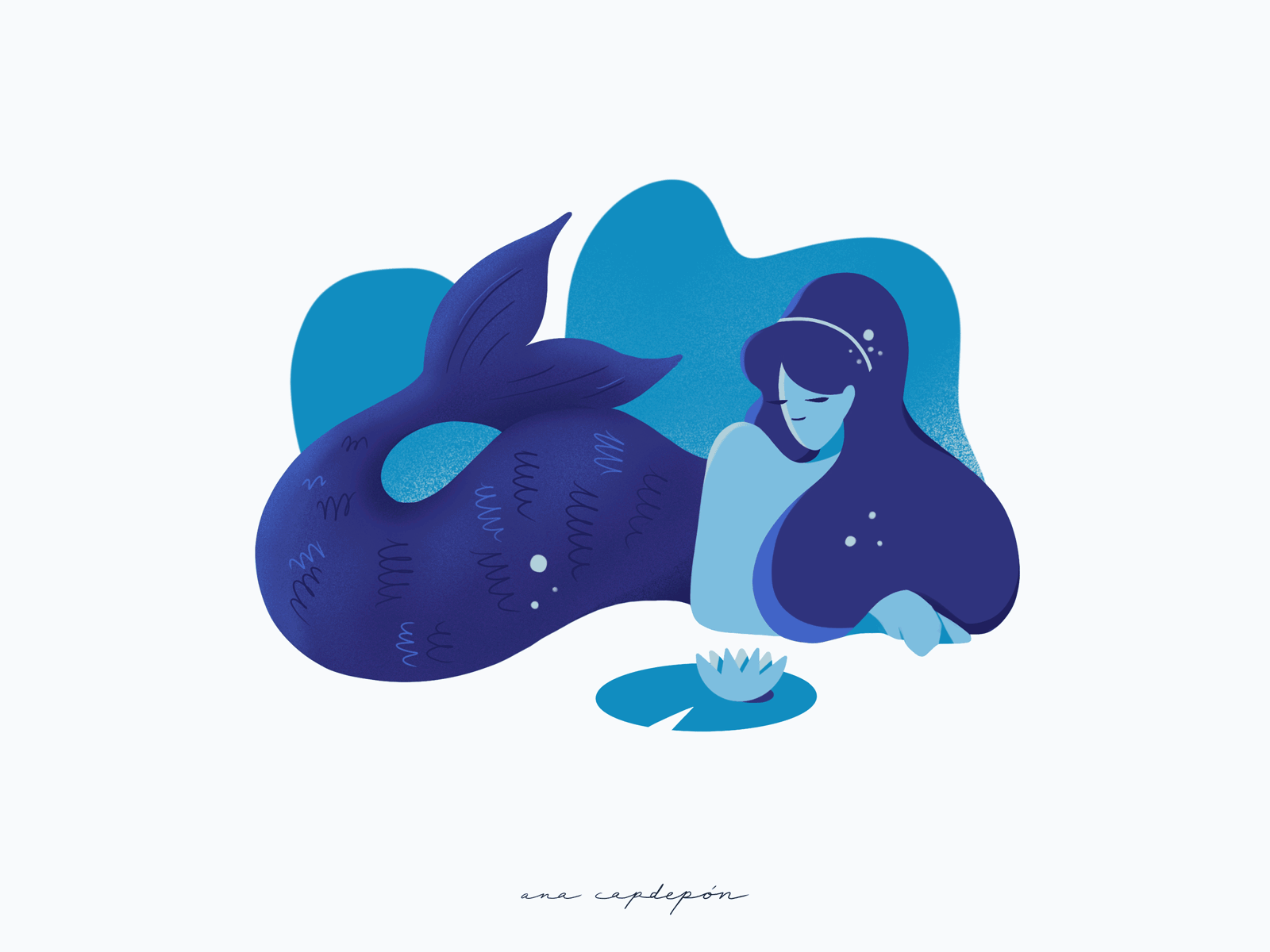 Blue mermaid animated gif design flat graphic design illustration