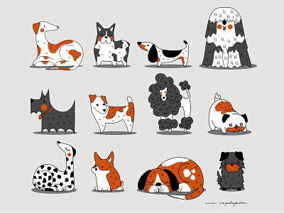 Dog set adoption animal illustration design digital drawing dog breeds dog set dogs flat flat design graphic graphic design illustration illustrator minimal pets puppies vector