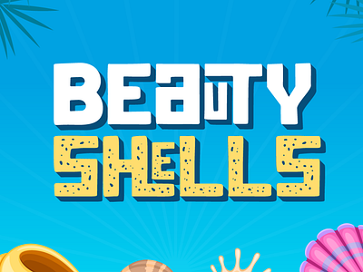 Beauty Shells all caps app font e pub font holiday rough summer sun texture web font